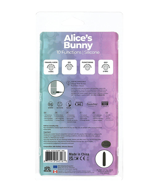 Alice's Bunny Rechargeable Bullet W/rabbit Sleeve