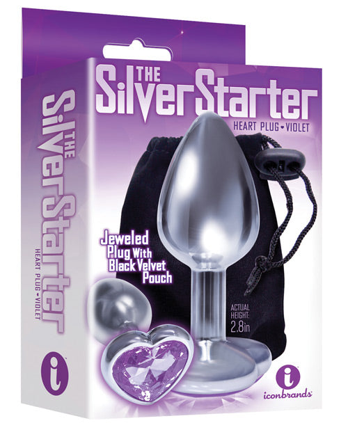 The 9's The Silver Starter Bejeweled Heart Stainless Steel Plug