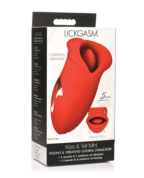 No Eta Shegasm Lickgasm Kiss + Tell Silicone Kissing & Vibrating Clitoral Stimulator - Red