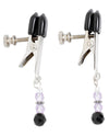 Spartacus Adjustable Broad Tip Nipple Clamps W/purple Beads