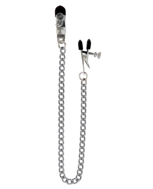 Spartacus Adjustable Broad Tip Nipple Clamps W/link Chain