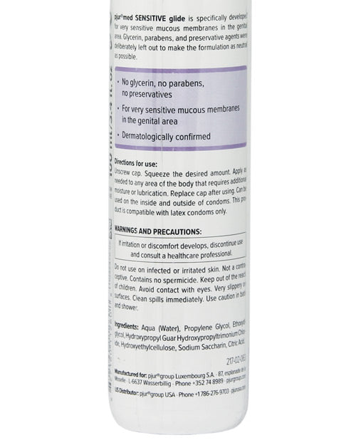 Pjur Med Sensitive Glide Water Based Personal Lubricant - 100ml Bottle