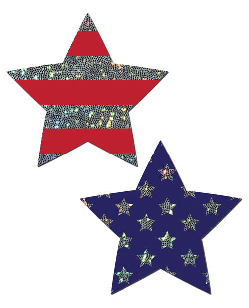 Pastease Premium Glitter Patriotic Star - Red/blue O/s