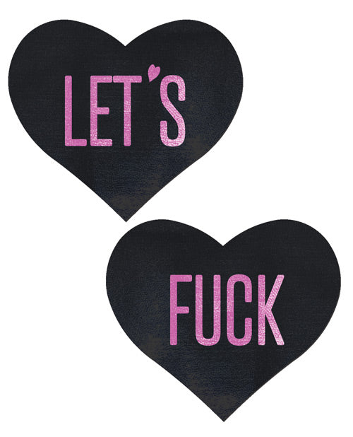 Pastease Premium Let's Fuck Hearts - Black O/s