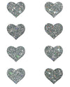 Pastease Premium Mini Glitter Hearts - Silver Pack Of 8