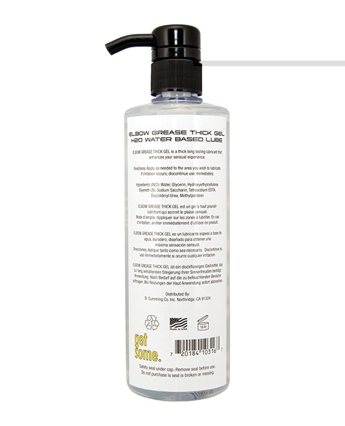 Elbow Grease H2o Classic/thick Gel - 16 Oz Pump