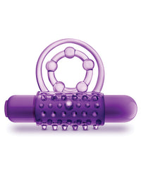 Blush Play With Me The Player Vibrating Double Strap Cockring - Purple