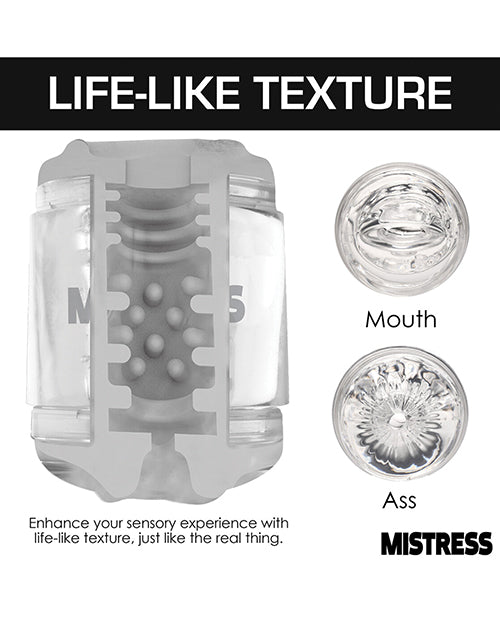 Curve Toys Mistress Double Shot Ass & Mouth Mini Masturbator  - Clear