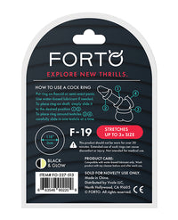 Forto F-19 Two Tone Liquid Silicone Cock Ring - Black/glow In The Dark