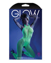 Glow Black Light Crotchless Bodystocking Neon Green O/s