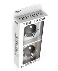 Nipplicious Temptress Leather Pasties W/studs - Black