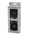 Nipplicious Starstruck  Leather Pasties W/studs & Nipple Hole - Black