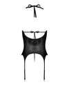 Lust Madame Corset W/metal Garters & G-string Black
