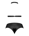 Lust Juno Top W/velcro Choker Neck & Mini Short Black