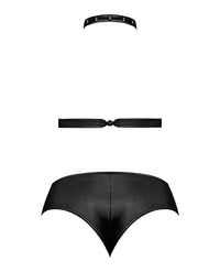 Lust Juno Top W/velcro Choker Neck & Mini Short Black