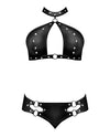 Lust Juno Top W/velcro Choker Neck & Mini Short Black