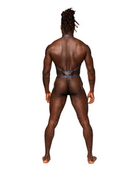 Snaked Metallic Coated Shoulder Sling Harness Thong