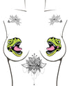 Neva Nude Black Light Dinosaur Pasties - O/s