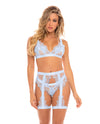 Janet Eyelash Lace Bra, Leg Garterbelt & G-string Brunnera