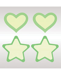Peekaboos Glow In The Dark Hearts & Stars - 2 Pairs