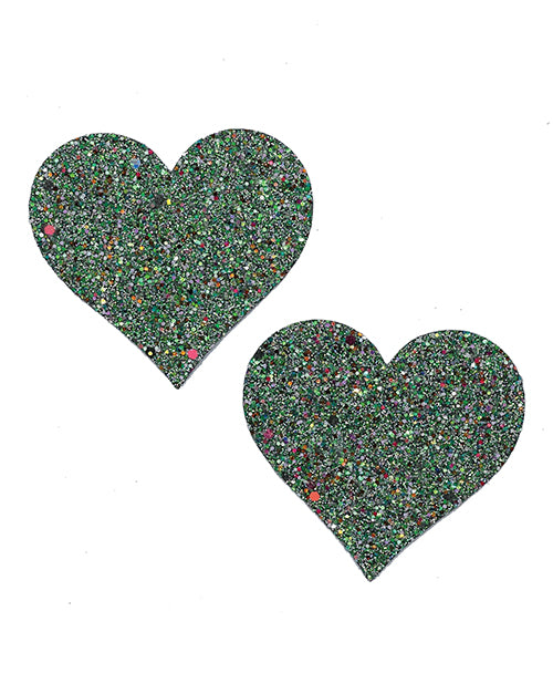 Glow In The Dark Glitter Heart Pasties - O/s