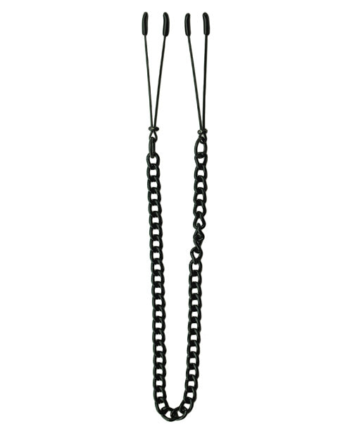 Spartacus Adjustable Black Tweezer Nipple Clamps W/chain
