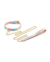 Hello Sexy! Hot Bitch Collar & Leash - Iridescent Rainbow