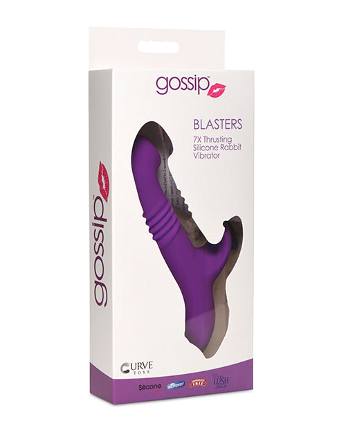 Curve Toys Gossip Blasters 7x Thrusting Silicone Rabbit Vibrator - Violet