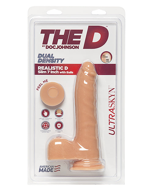 "The D 7"" Realistic D Slim W/balls"