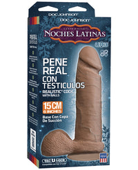 Noches Latinas Ultraskyn Pene Real Con Testiculos 6 " - Caramel