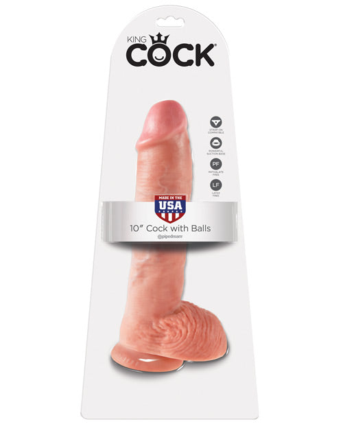 "King Cock 10"" Cock W/balls"