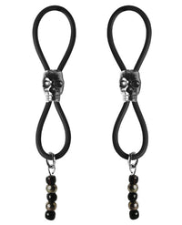 Bijoux De Nip Nipple Halos Black Skull Slider - Black/silver
