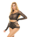 Pink Lipstick Back Me Up Top & High Waist Panty Black