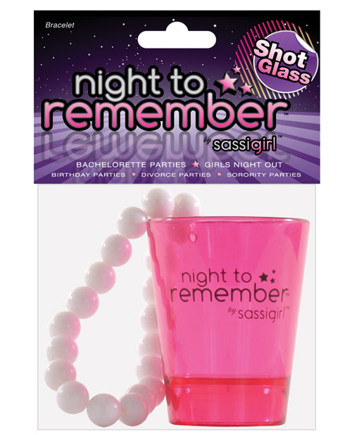 Night To Remember Shot Glass Bracelet By Sassigirl - Pink