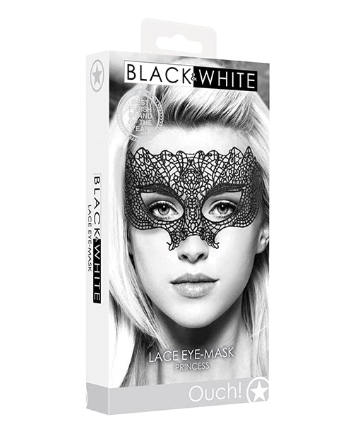 Shots Ouch Black & White Lace Eye Mask